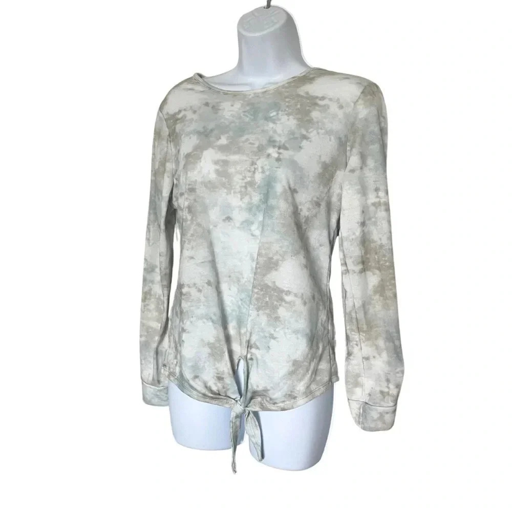 Tie Dye Lightweight Crew Neck Sweater with Front Tie. Size M. Bobbie & Brooks